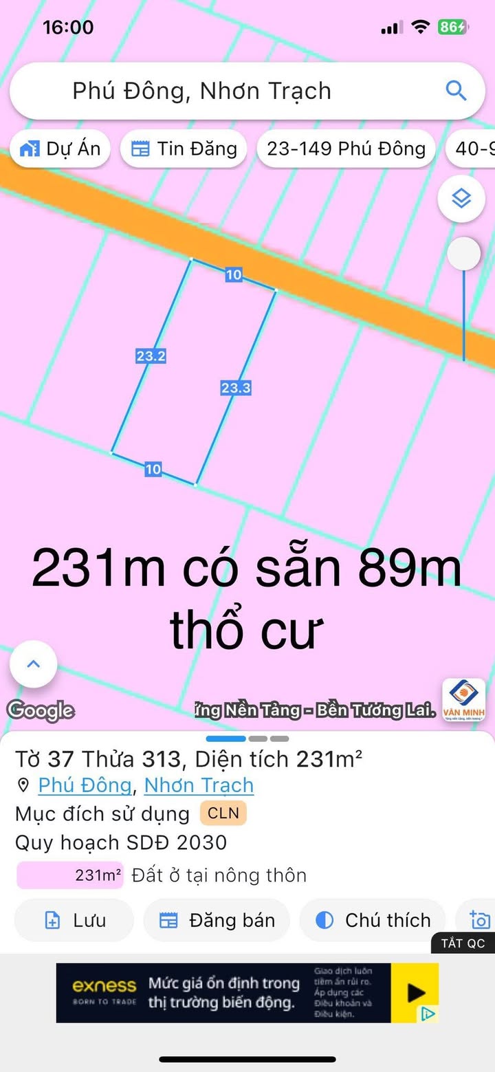 Đất nền Phú Đông, Nhơn Trạch 463m² giá 5 tỷ - Sổ hồng chính chủ!