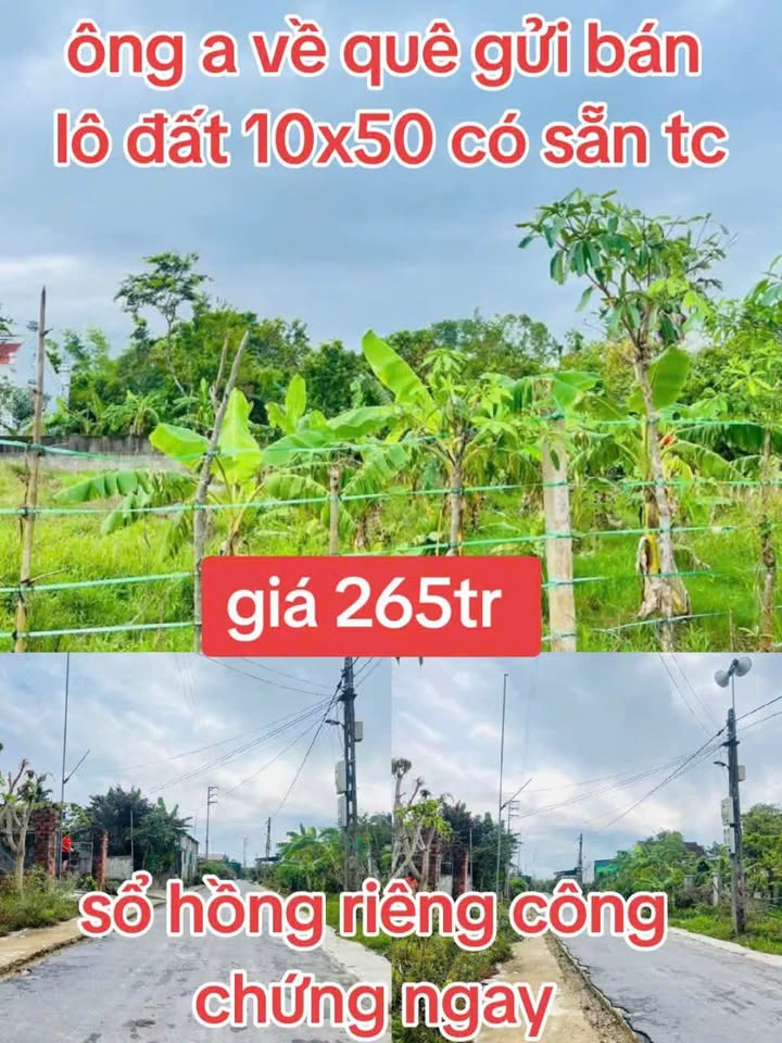 Đất nền Chơn Thành 500m² giá chỉ 265 triệu - Sổ đỏ chính chủ!