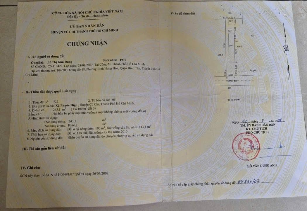 Đất nền Phước Hiệp 240m² giá 2.2 tỷ - Quy hoạch khu dân cư thuận lợi!