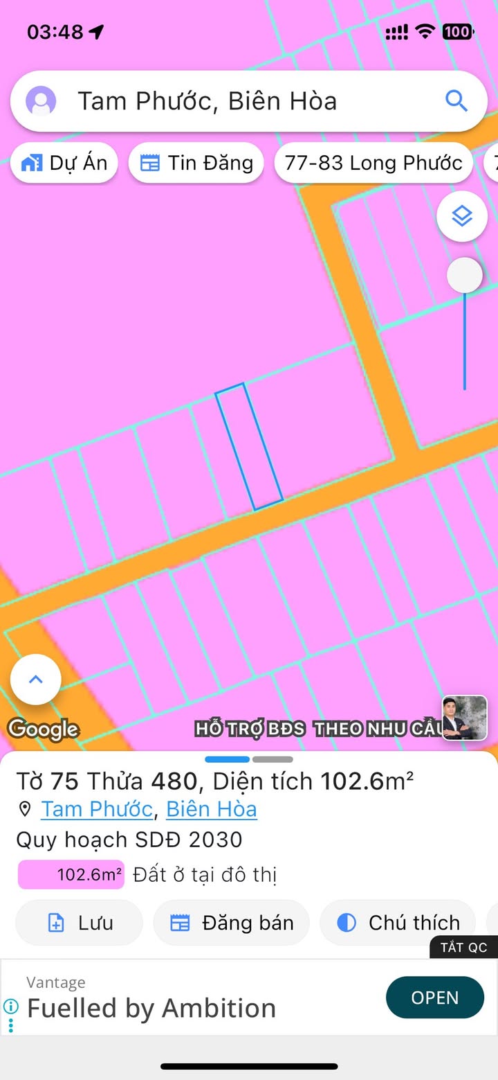 Đất thổ cư 102m² tại Tam Phước, Biên Hòa - Giá chỉ 1.428 tỷ, đầu tư sinh lời ngay!