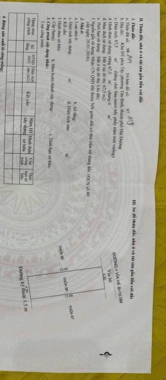 Đất bán khu đô thị An Phú 2, Tân Bình, Hải Dương 67.5m² - Giá tốt, sổ đỏ chính chủ!