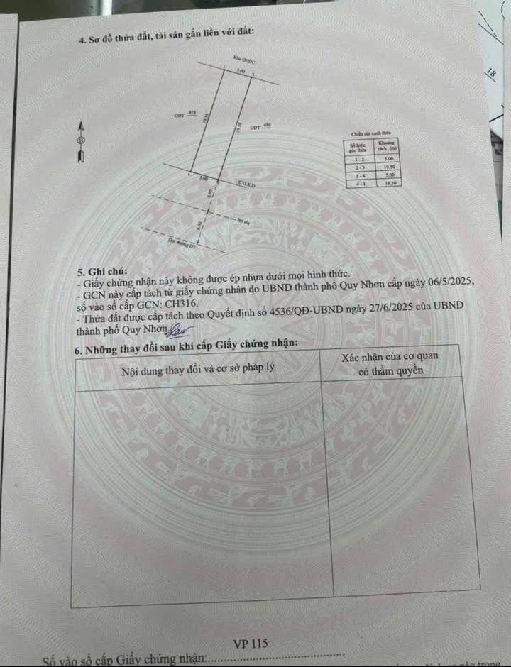 Lô đất TĐC khu vực 6 phường Nhơn Bình TP Quy Nhơn 97.5m² giá 2.59 tỷ - Cơ hội đầu tư tuyệt vời!