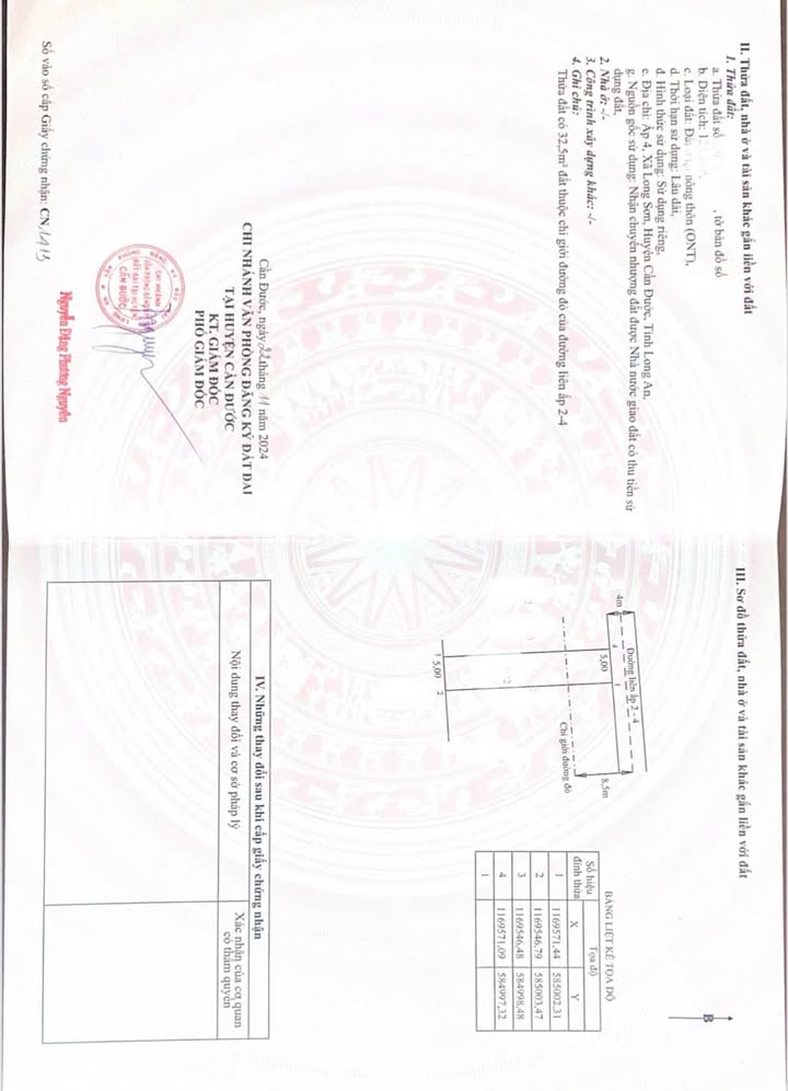 Đất nền liền kề mặt tiền Đường Liên Ấp 2-4, Long Sơn, Cần Đước - Giá chỉ 899 triệu