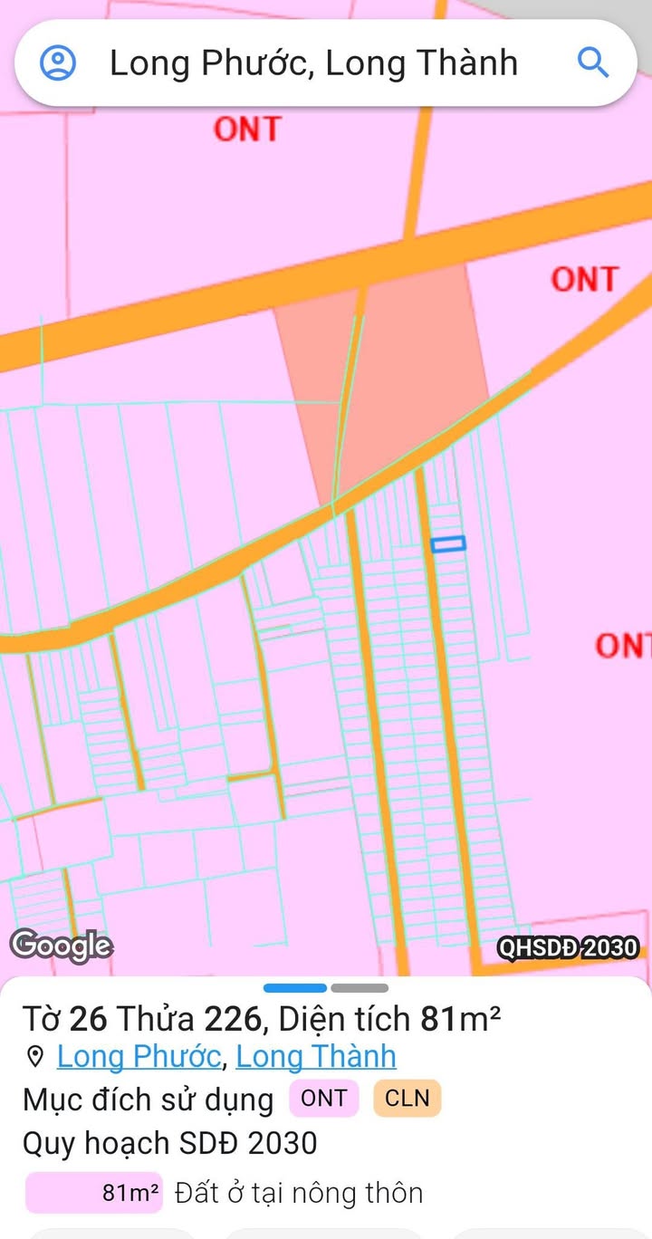 Đất nền Long Phước, Long Thành 81m² giá 1.2 tỷ - Sổ riêng thổ cư 100%!