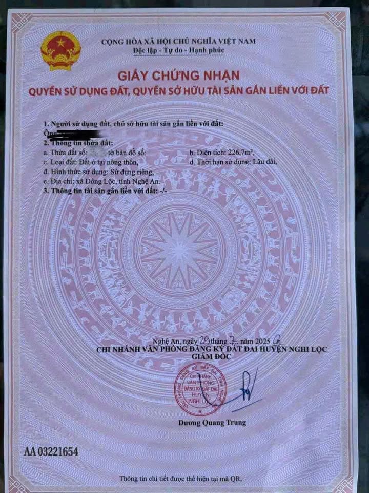 Đất Nền Nghi Thạch 226.7m² giá 2.9 tỷ - Cơ hội đầu tư tuyệt vời!