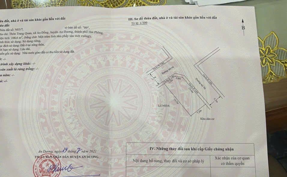 Đất nền lô góc 108,6m² đường Trang Quan, An Dương giá 3 tỷ - Sổ hồng chính chủ!