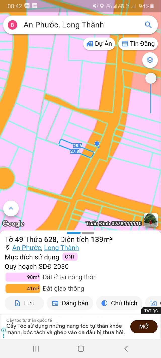 Đất mặt tiền An Phước, Long Thành 139m² giá 1.58 tỷ - Tiềm năng đầu tư lớn!