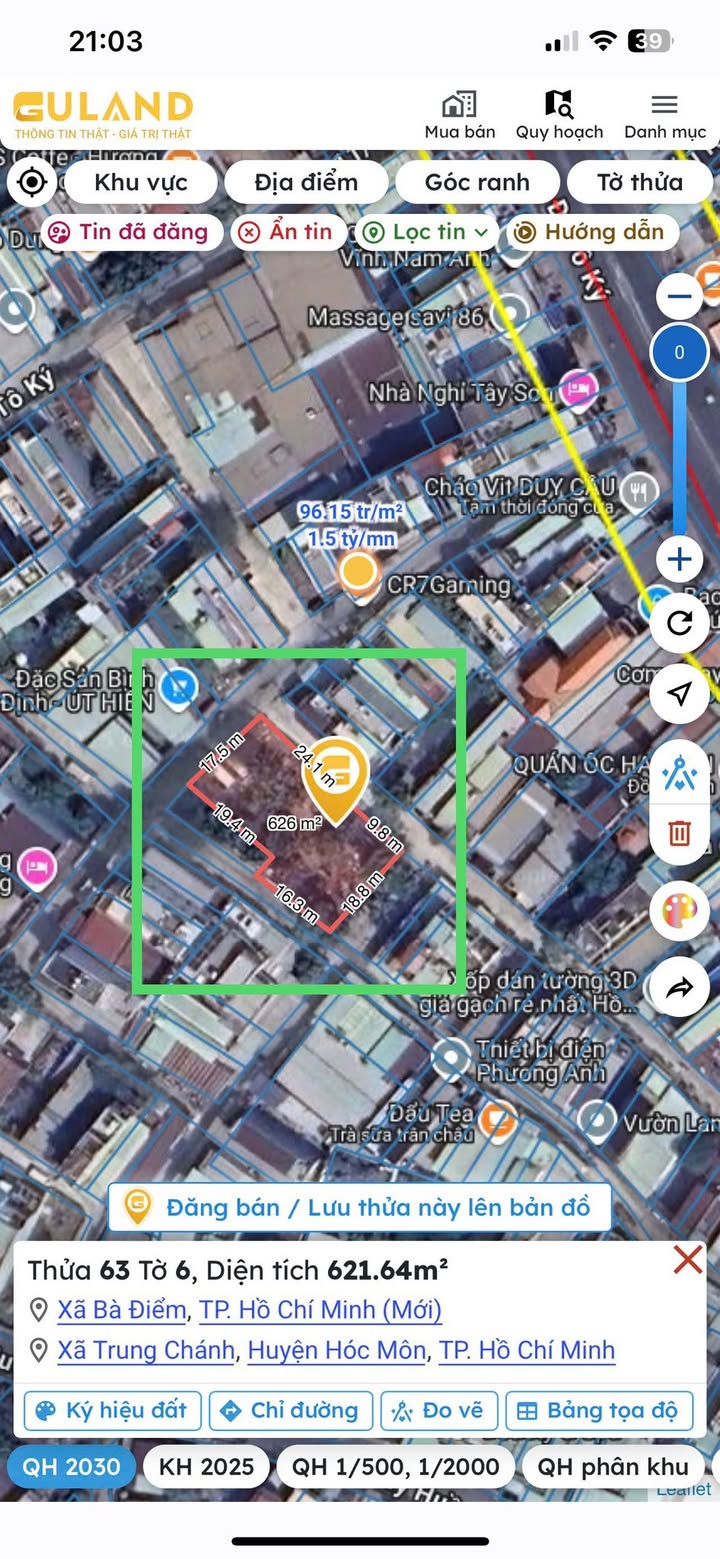 Đất nền 3 mặt tiền xã Trung Chánh, Hóc Môn 753m² giá 25 tỷ - Đầu tư sinh lời ngay!