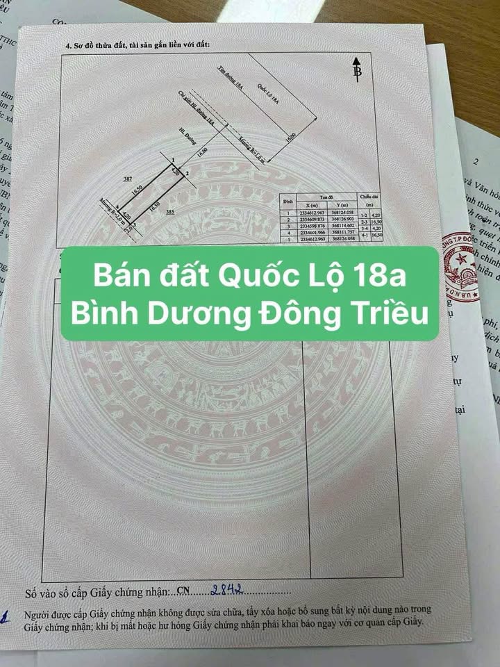 Đất nền 69.3m² Quốc lộ 18A, phường An Sinh, Đông Triều - Đầu tư sinh lời!