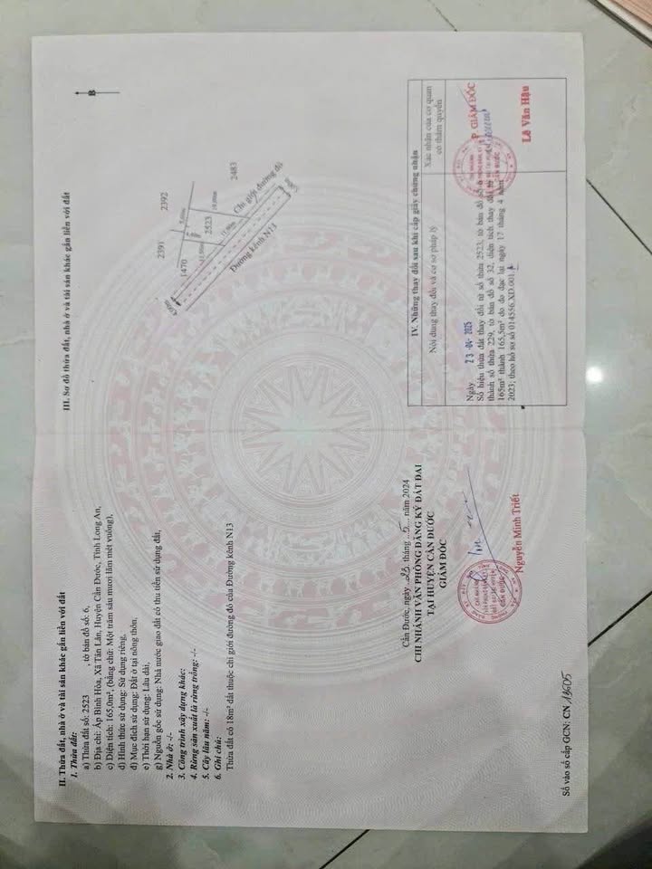 Đất thổ cư 165m² xã Tân Lân, Cần Đước giá 950 triệu - Đầu tư sinh lời!