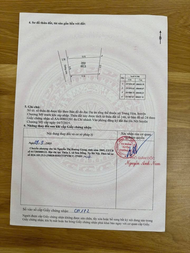 Đất xã Trung Hòa, huyện Chương Mỹ 80,5m² giá 1,4 tỷ - Vị trí đẹp, dân cư đông đúc!