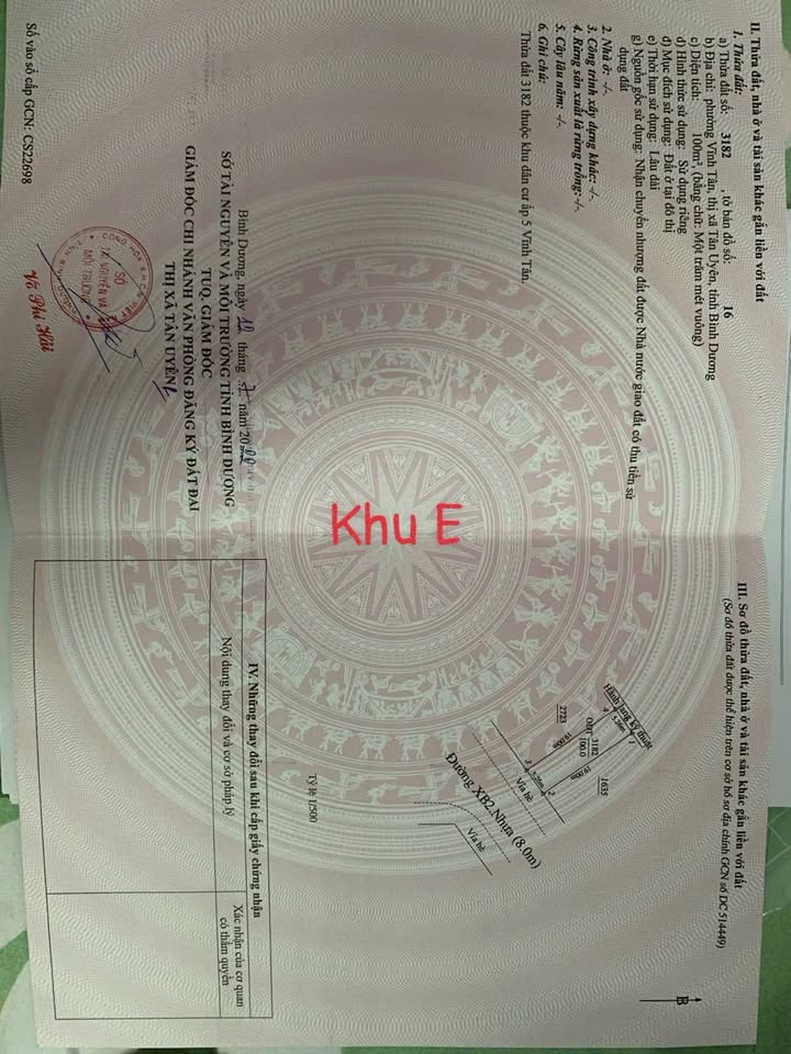 Đất thổ cư Vĩnh Tân Tân Uyên 100m² giá 2.1 tỷ - Vị trí kinh doanh đắc địa!