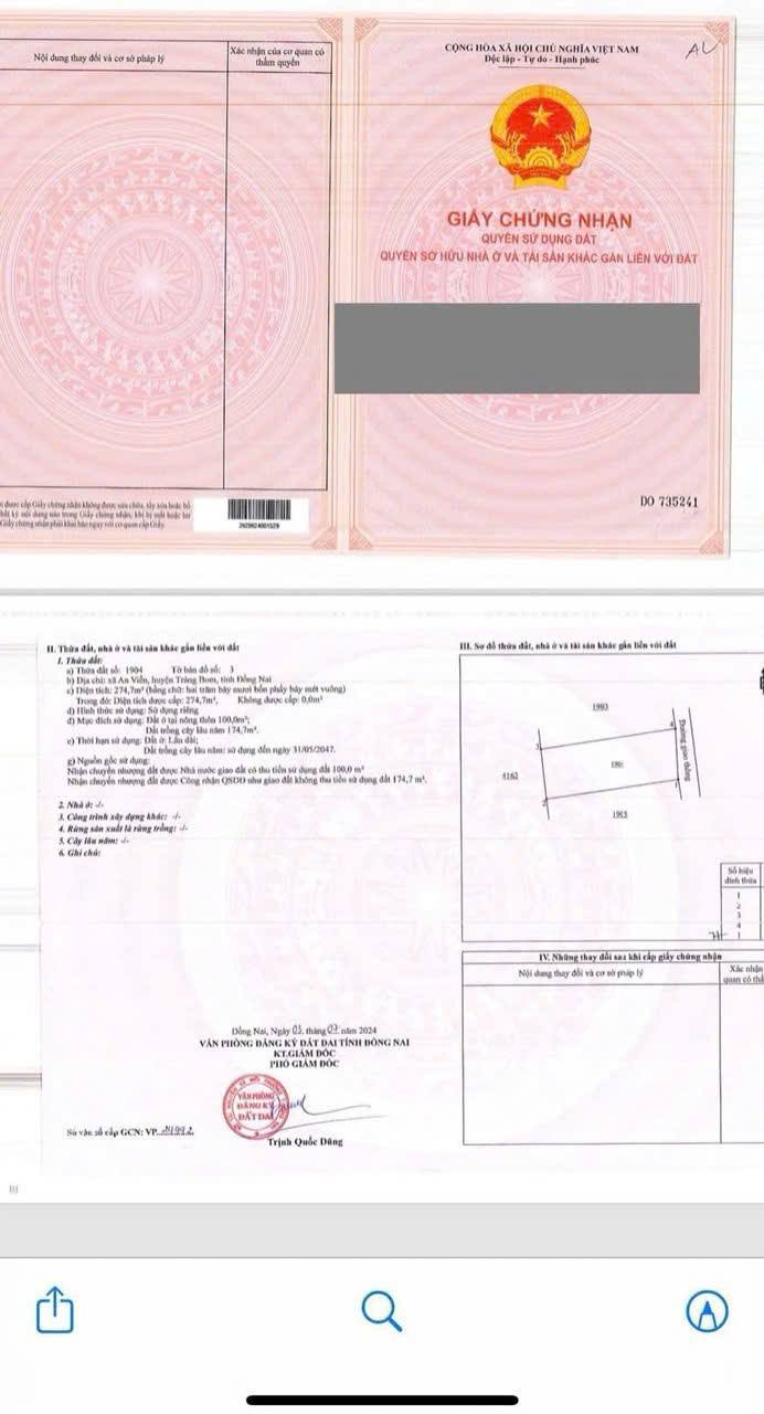 Đất nền An Viễn, Trảng Bom 274m² giá tốt - Cơ hội đầu tư hấp dẫn!