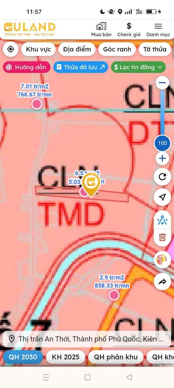 Đất mặt tiền Trần Hưng Đạo An Thới 4968m² chỉ 29.8 tỷ - Cơ hội đầu tư lớn!