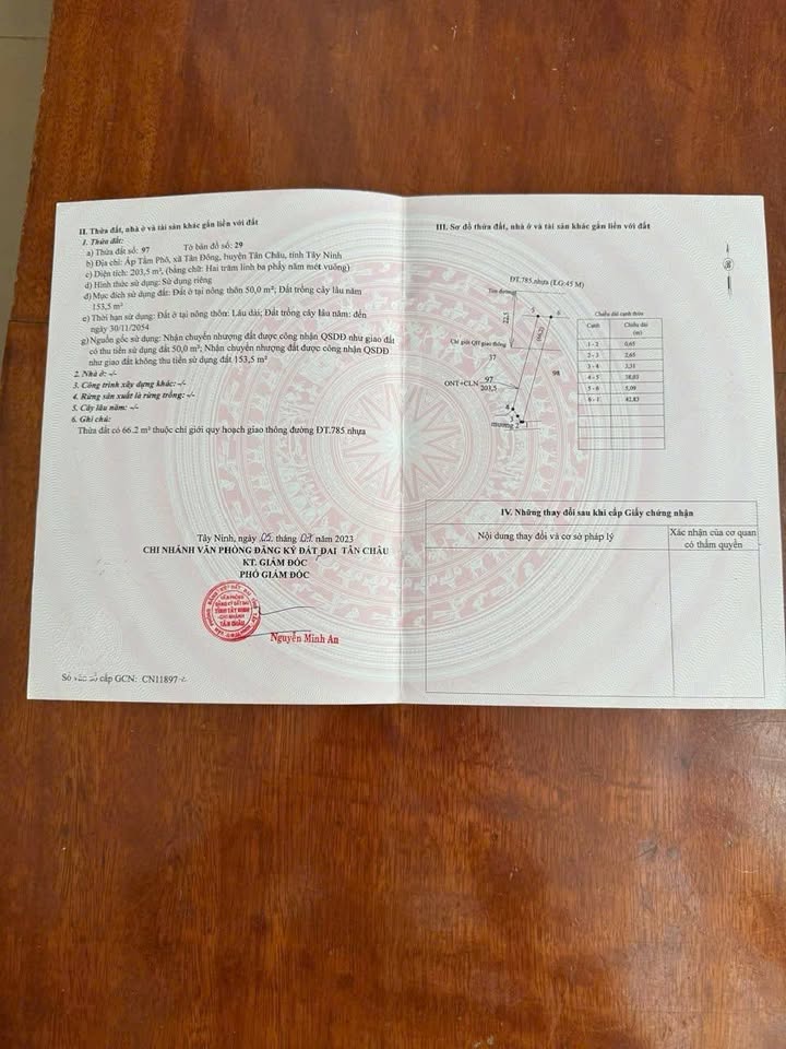 Đất mặt tiền DT785, Tân Đông, Tân Châu 241m² - Giá cả thỏa thuận, cơ hội đầu tư tuyệt vời!