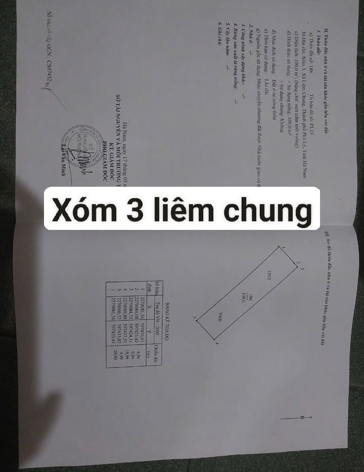 Đất nền Liêm Chung Phủ Lý 100m² giá thỏa thuận - Hướng Đông Nam thoáng đãng!