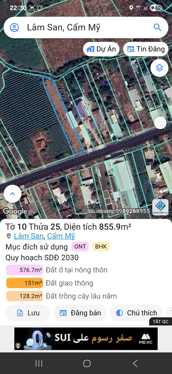 Đất mặt tiền đường lớn 765, Cẩm Mỹ, 836m² - Cơ hội đầu tư hấp dẫn!