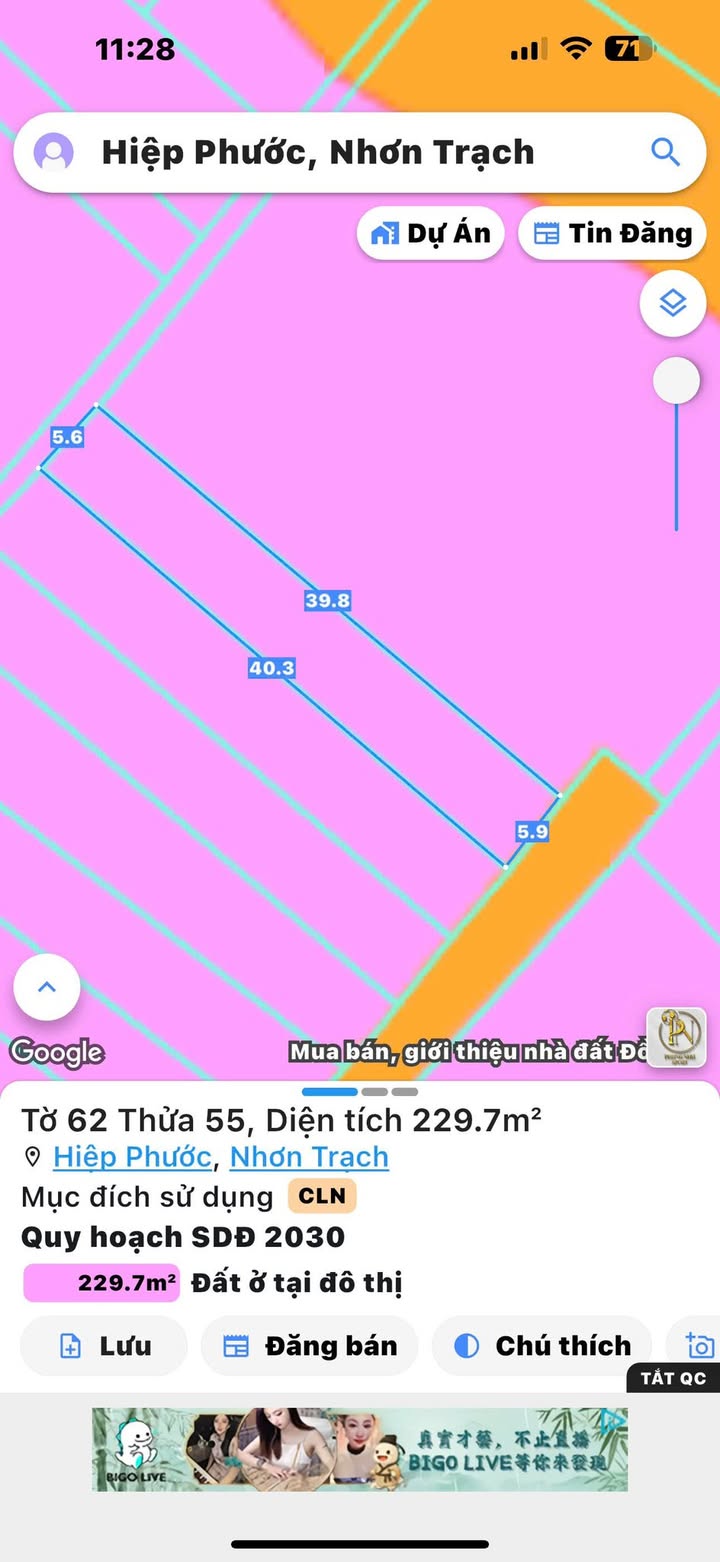 Lô đất ấp 5 Hiệp Phước, Nhơn Trạch 230m² giá 2 tỷ - Cơ hội đầu tư hấp dẫn!