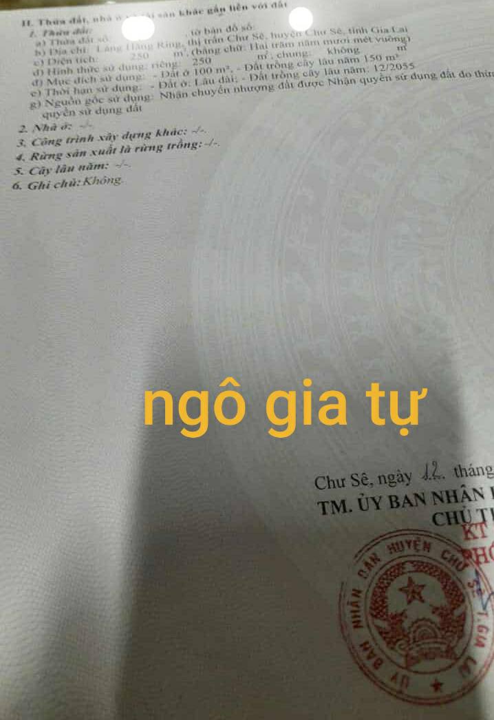 Đất nền chính chủ Mỹ Thạch, Chư Sê 250m² giá 620 triệu - Đầu tư sinh lời ngay!
