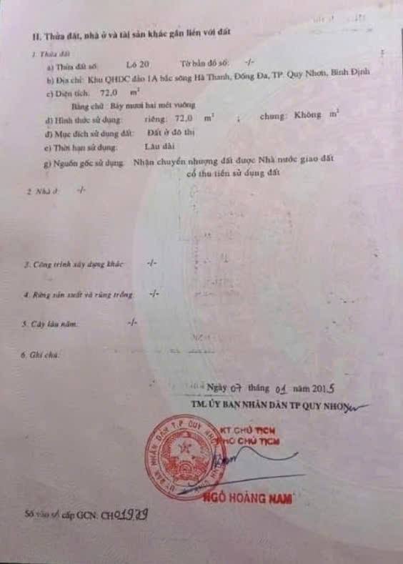 Bán đất lô góc mặt tiền Tố Hữu Quy Nhơn 72m² - Sổ đỏ chính chủ, giá tốt!