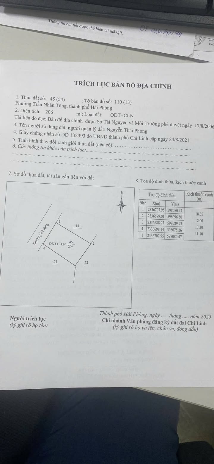 Đất nền Chí Linh 206m² giá 1 tỷ - Vị trí đắc địa, tiện ích đầy đủ!