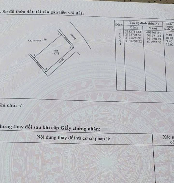 Đất nền góc 2 mặt tiền đường Tân Hương 178.6m² giá 1 tỷ - Cơ hội đầu tư tuyệt vời!