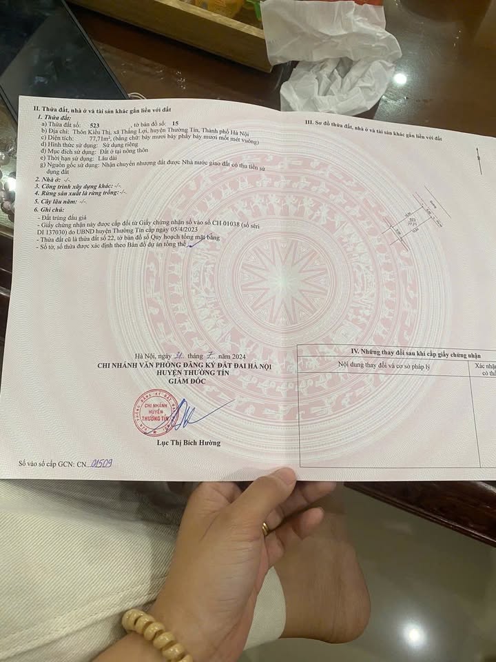 Đất nền liền kề Thắng Lợi Thường Tín 77m² giá 6 tỷ - Đầu tư sinh lời ngay!