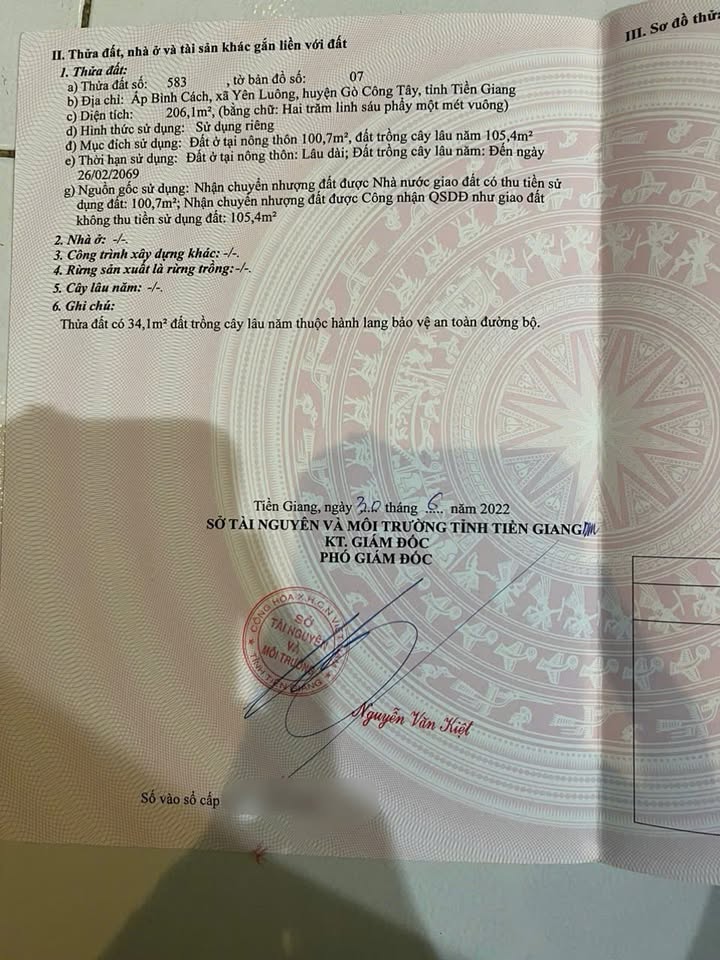 Đất nền Gò Công Tây 206.1m² giá chỉ 725 triệu - Cơ hội đầu tư tuyệt vời!