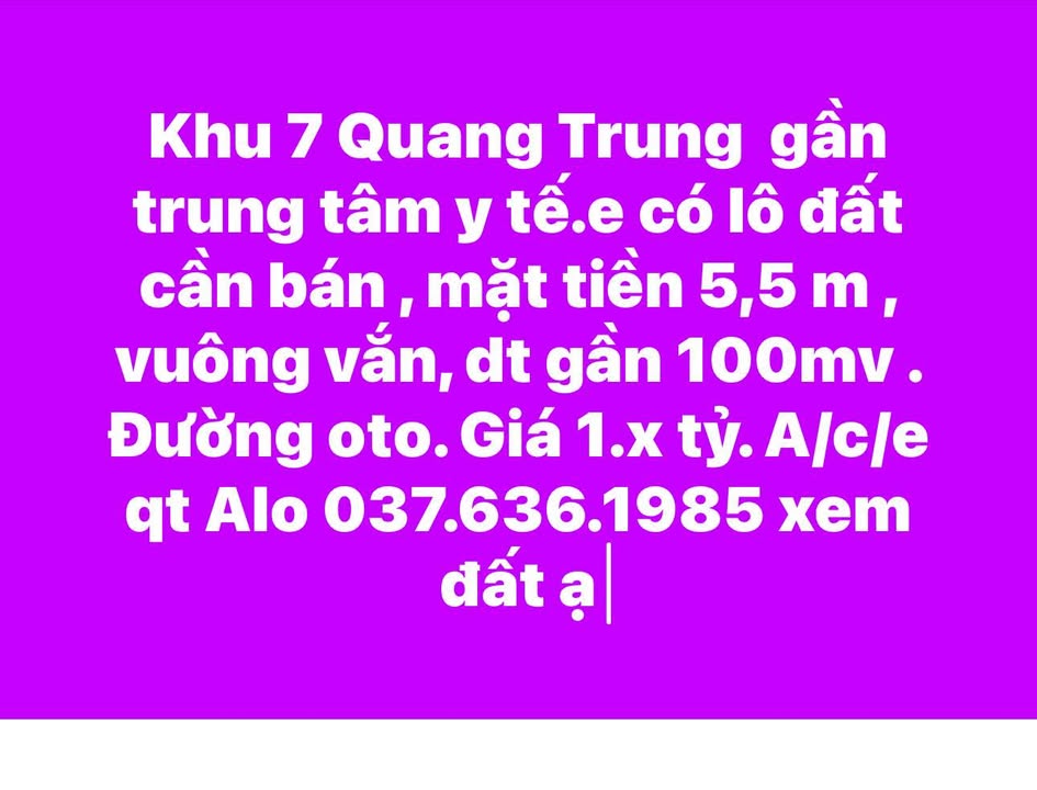 Đất nền đường Quang Trung, Uông Bí 100m² giá chỉ 1 tỷ - Cơ hội đầu tư tuyệt vời!