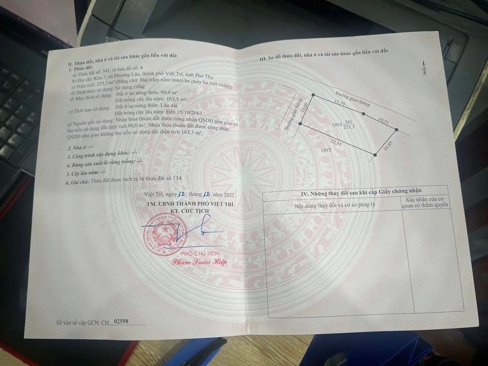 Đất 2 mặt tiền Phượng Lâu 253m² giá 2 tỷ - Cơ hội đầu tư hấp dẫn!