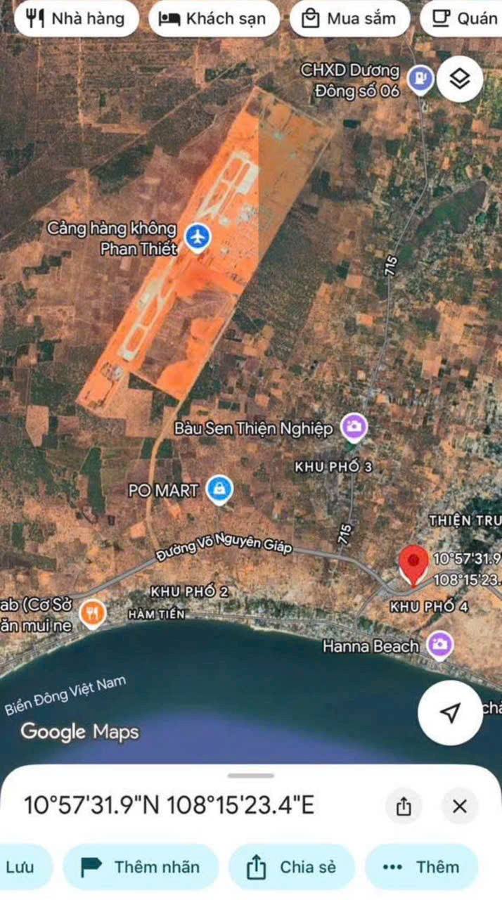 Đất thổ cư 1,3ha Mũi Né - Phan Thiết giá 30 tỷ - Tiềm năng đầu tư lớn!