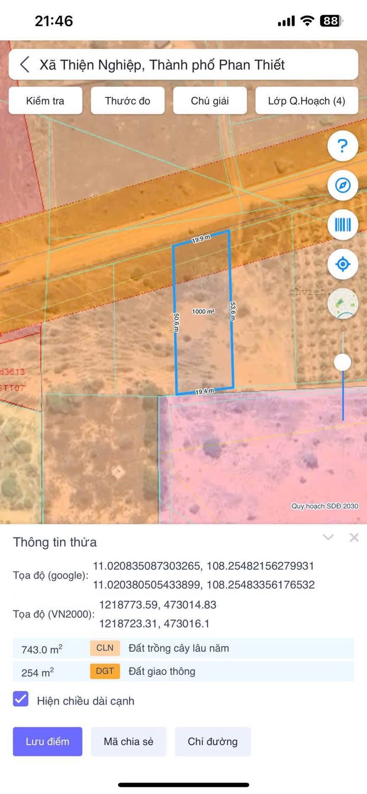 Đất Mặt Tiền Đường Vào Sân Bay Phan Thiết 1000m² giá 3 tỷ - Cơ hội đầu tư sinh lời nhanh!