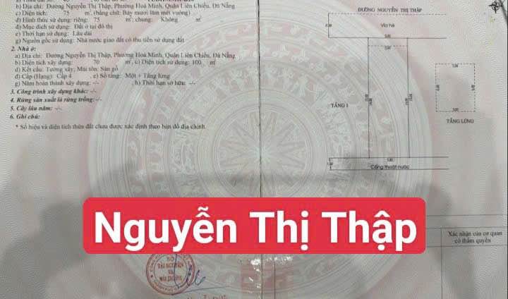 Nhà cấp 4 gác lửng mặt tiền Nguyễn Thị Thập, Quận Thanh Khê, giá 6.5 tỷ - Đầu tư sinh lời ngay!