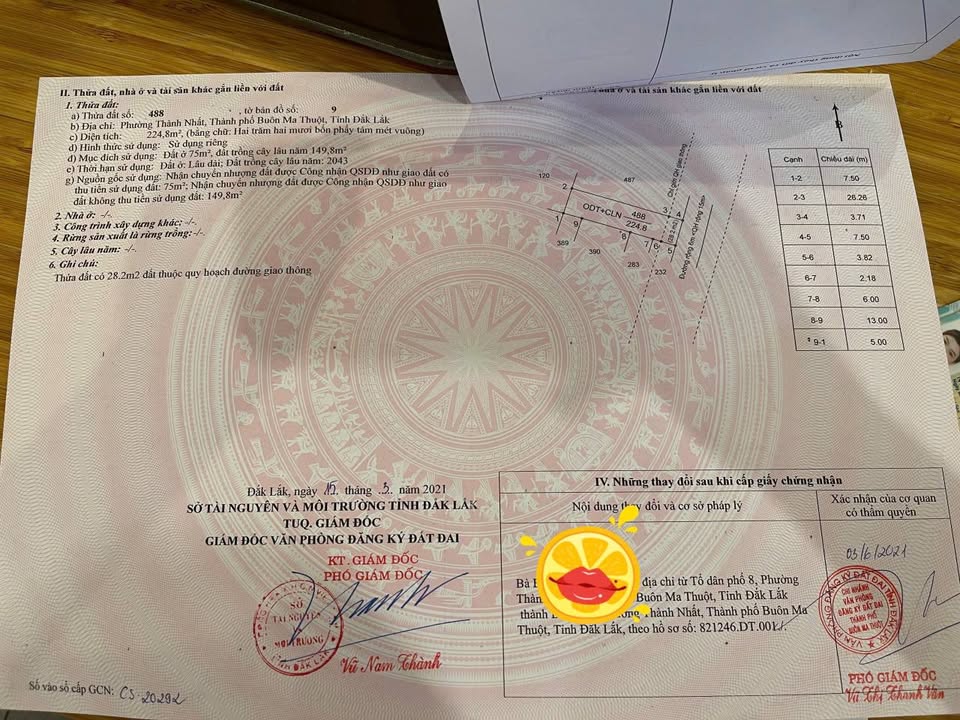 Đất thổ cư Thành Nhất, Buôn Ma Thuột 225m² giá 1.38 tỷ - Sổ đỏ chính chủ!