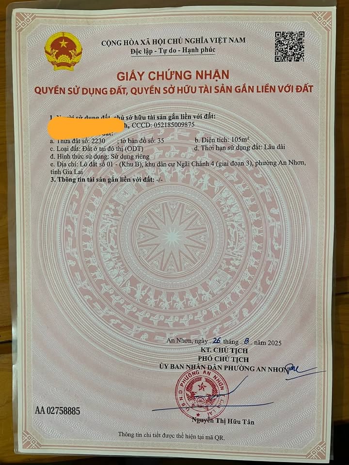 Đất nền góc Nhơn Hậu 105m² giá 1 tỷ - Đầu tư sinh lời ngay!