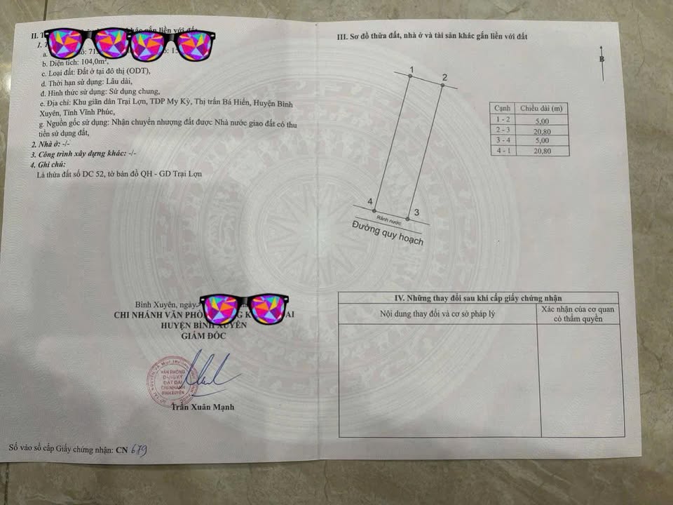 Đất nền TDP My Kỳ, Bình Xuyên 104m² giá 2.8 tỷ - Đầu tư sinh lời ngay!