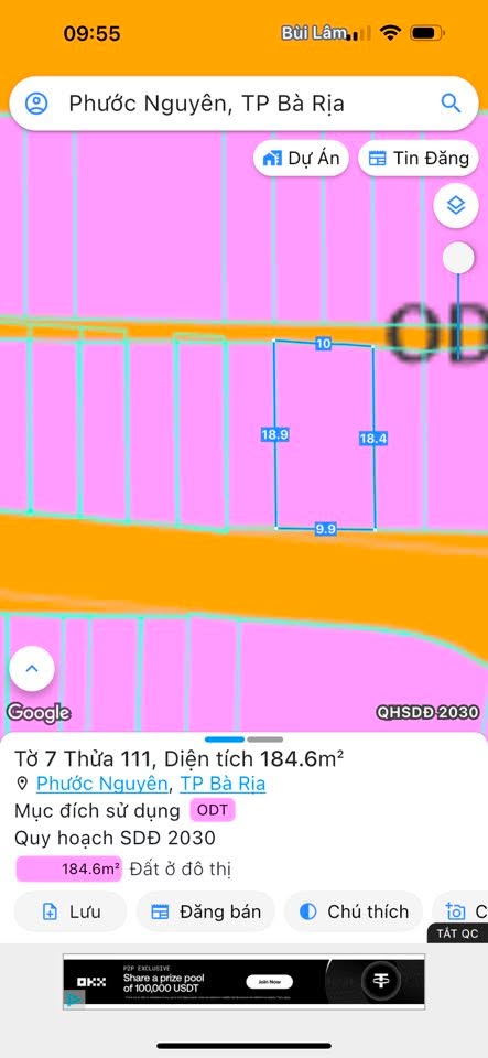 Đất biệt thự Phước Nguyên Bà Rịa 185.13m² giá 6 tỷ - Đầu tư sinh lời ngay!