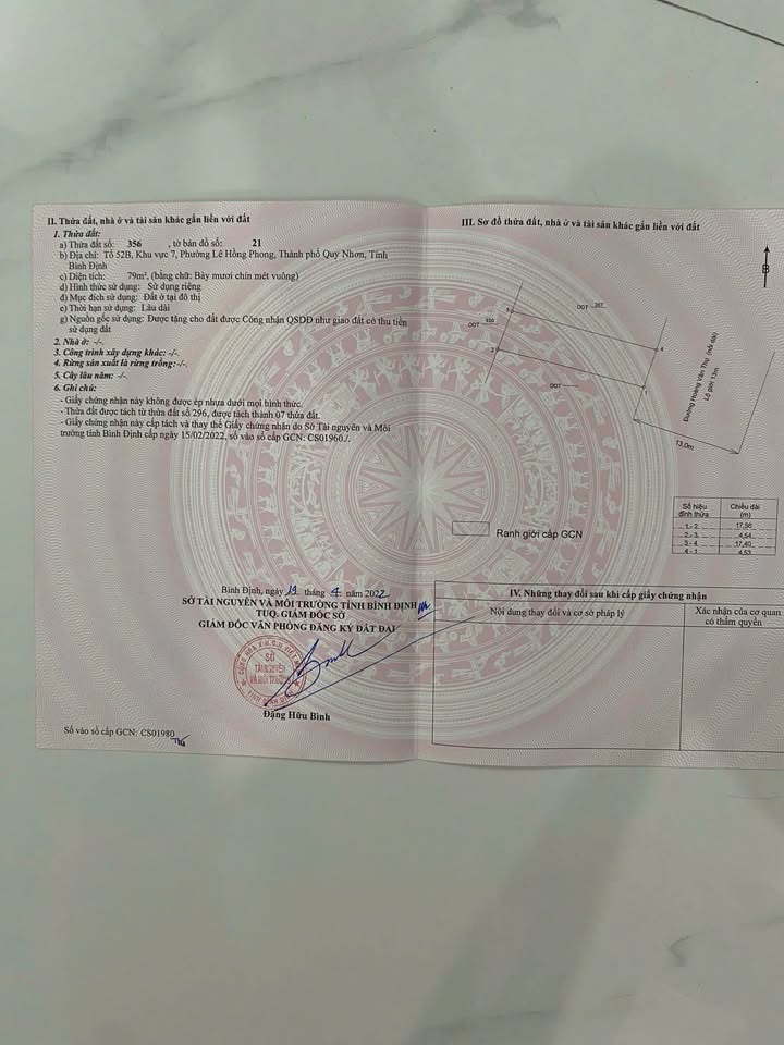 Đất mặt tiền đường Hoàng Văn Thụ, Tuy Phước, 79m² giá 6 tỷ - Cơ hội đầu tư hấp dẫn!