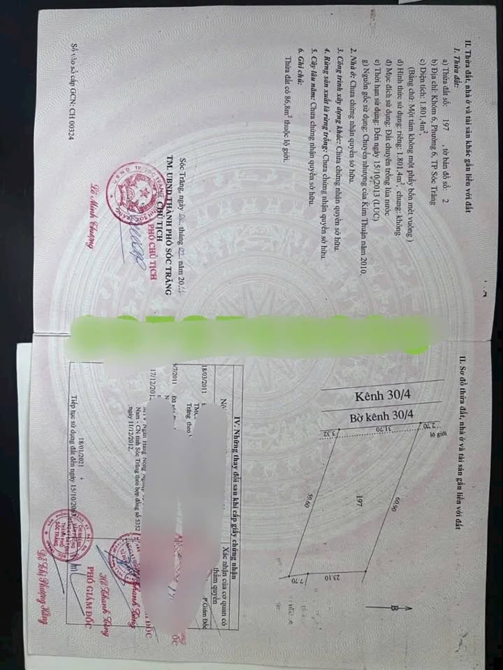 Đất nền 1920m² phường 6, Sóc Trăng - Tiềm năng phát triển nghỉ dưỡng!