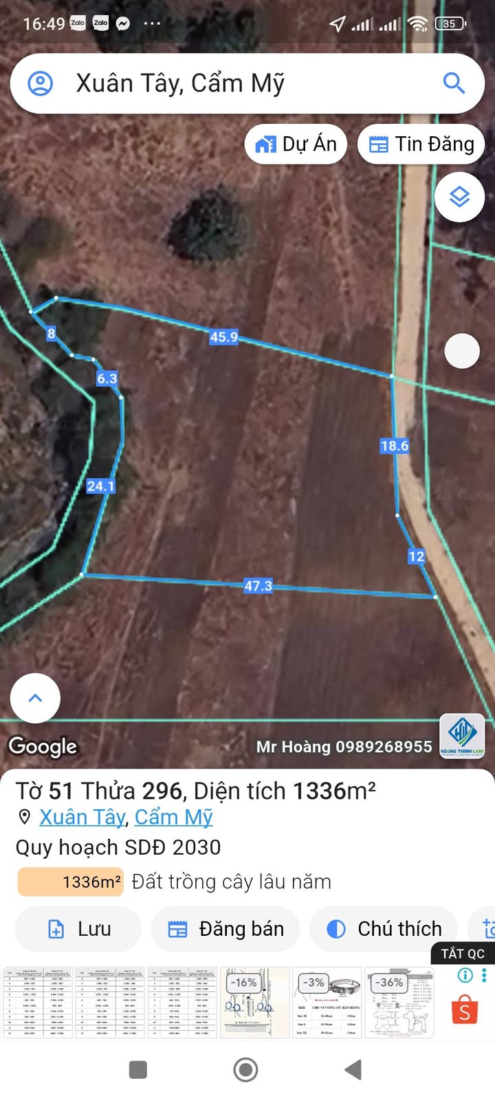 Đất nền xã Xuân Tây, Cẩm Mỹ 1336m² giá 950 triệu - Cơ hội đầu tư hấp dẫn!