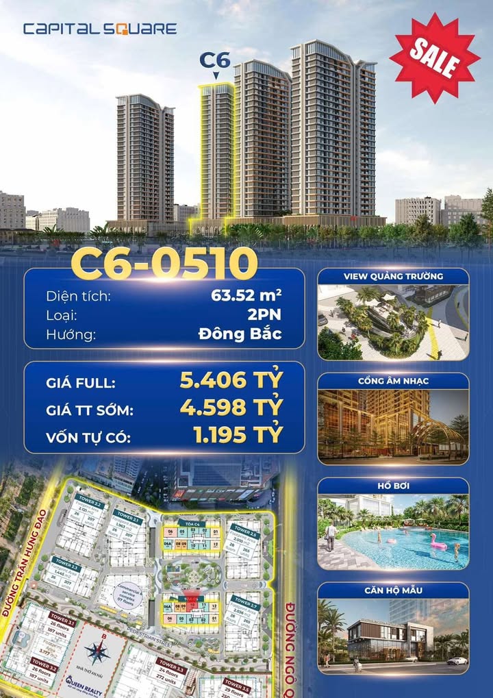 Căn hộ Capital Square Đà Nẵng 63.52m² giá 4.598 tỷ - Vị trí đắc địa phồn vinh
