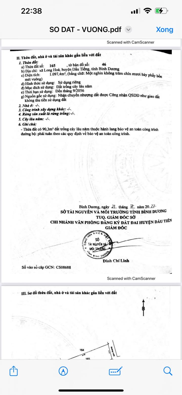 Đất Long Hoà Dầu Tiếng 114114m² giá 1 tỷ - Sổ đỏ chính chủ, pháp lý đầy đủ!