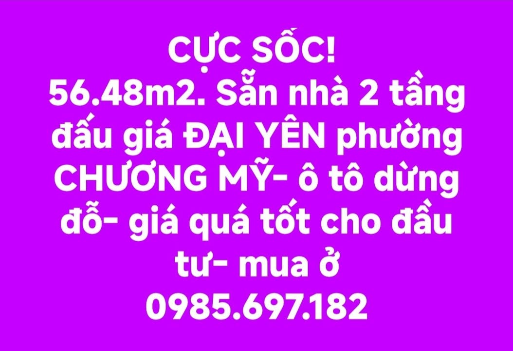 Nhà 2 tầng tại Đại Yên, Chương Mỹ 56m² - Giá đầu tư cực tốt!