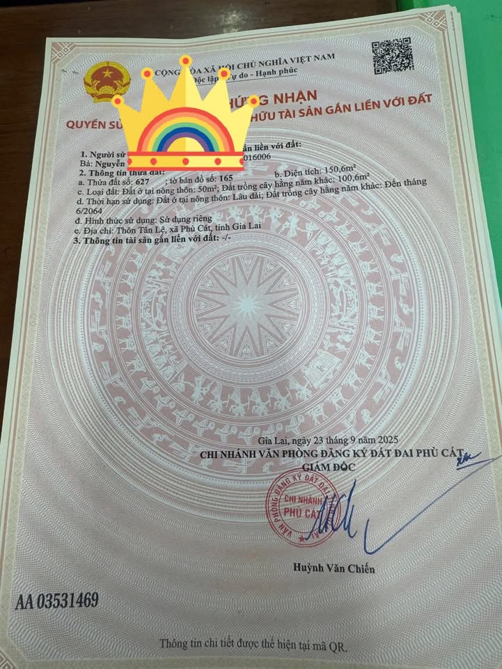 Đất nền Cát Tân, Phù Cát 150m² giá 200 triệu - Sổ hồng chính chủ!