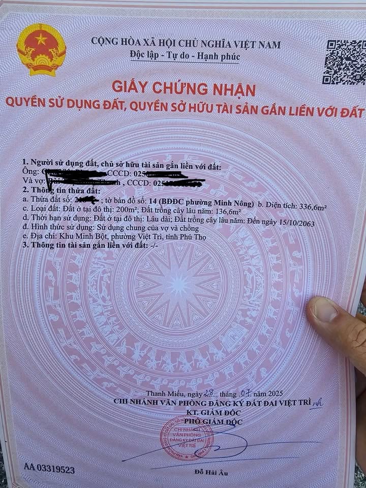 Đất nền Khu Minh Bột, Việt Trì 336,6m² giá 7 tỷ - Sổ đỏ chính chủ, đầu tư an toàn!