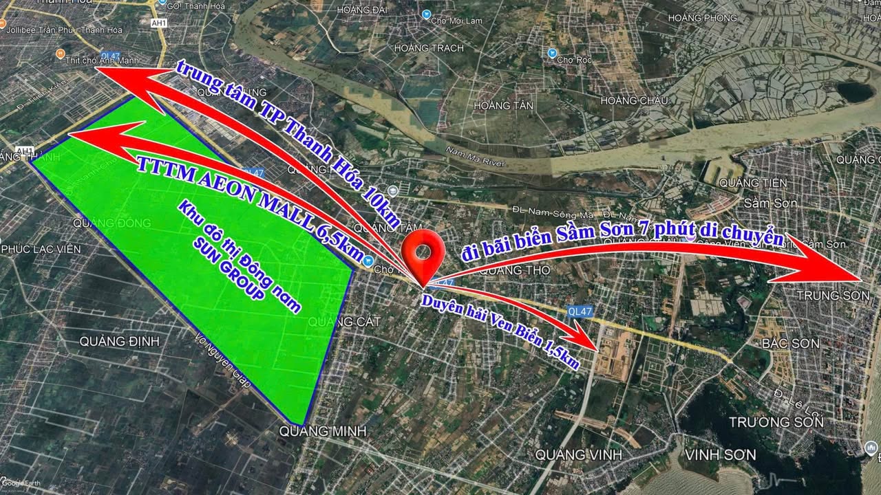 Đất nền phường Quảng Phú 1402m² giá 18.226 tỷ - Vị trí trung tâm Sầm Sơn hấp dẫn!