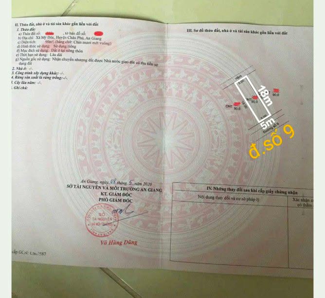 Đất nền đường số 9, chợ Mỹ Đức, An Giang 90m² - Cơ hội đầu tư sinh lời!