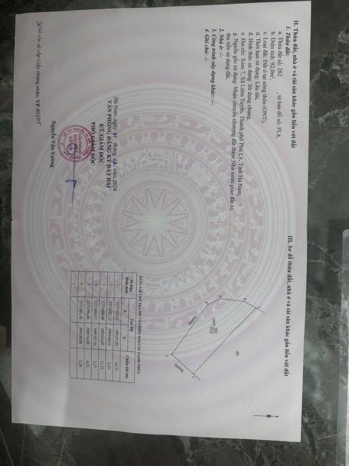 Đất nền xóm 7, Liêm Tuyền, Phủ Lý 92m² giá 2.944 tỷ - Lô góc 3 mặt tiền đẹp