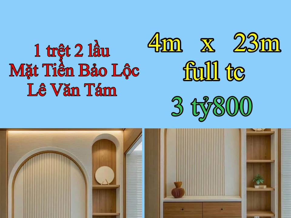 Nhà mặt tiền Đường Lê Văn Tám, Bảo Lộc 92m² giá 3.8 tỷ - Gần mọi tiện ích