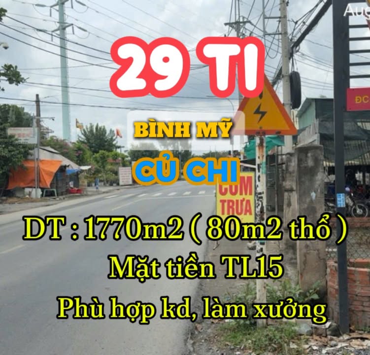 Đất nền Củ Chi 1770m² giá 29 tỷ - Vị trí đẹp, thuận lợi cho kinh doanh!